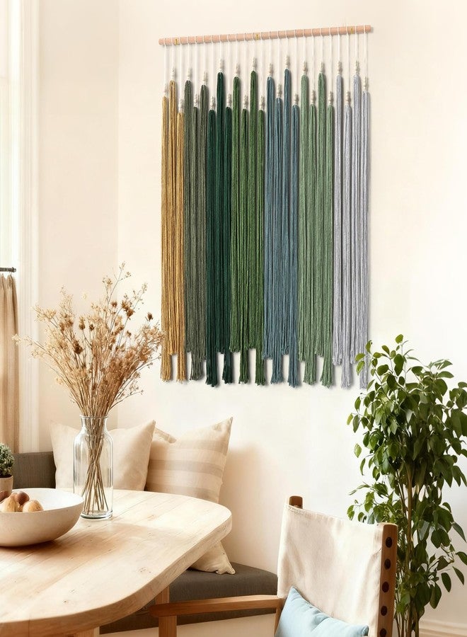 KHOYIME Macrame Wall Hanging Large Boho Home Decor Aesthetic, Bohemian Green Tassels Tapestry Modern Handmade Artwork Chic Wall Art Decorations for Living Dining Room Bedroom Nursery Office 38.5"x43" - Image 3